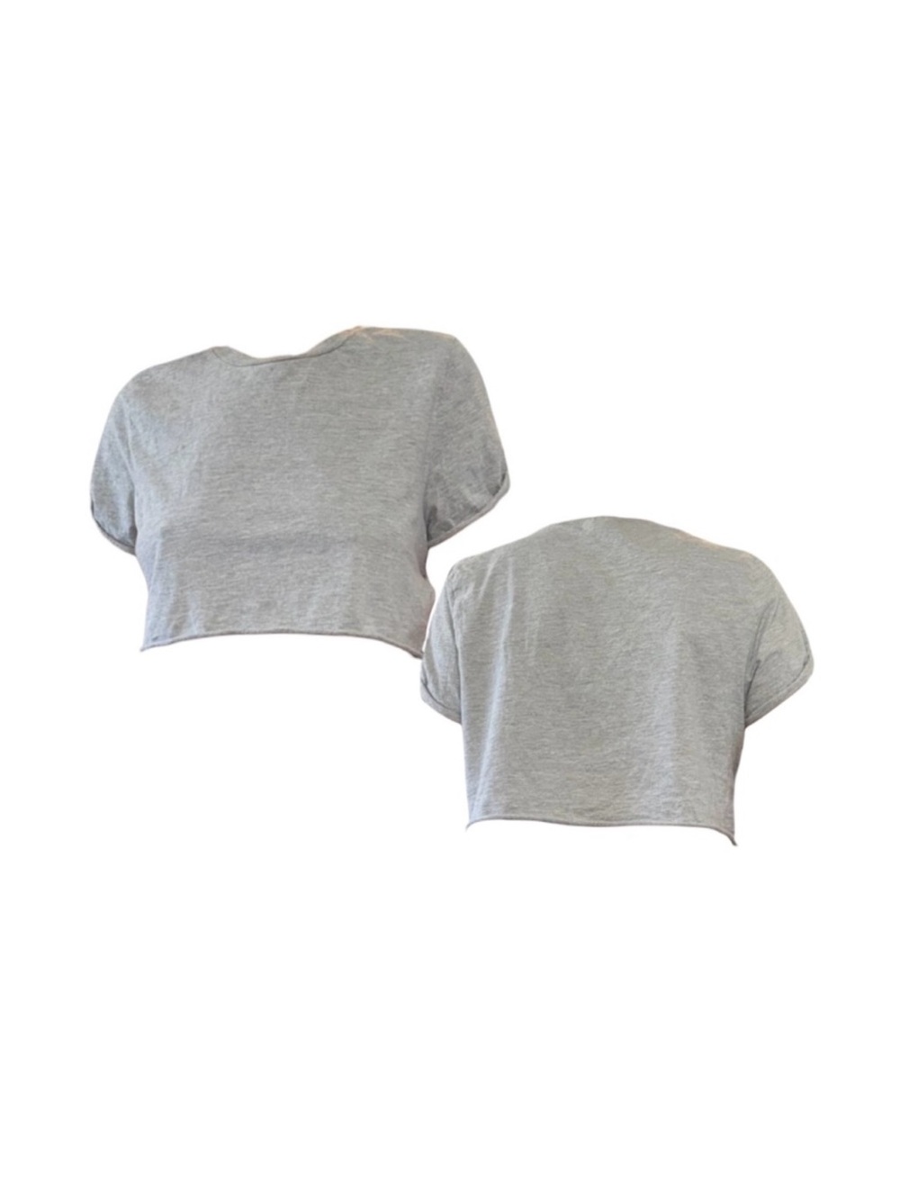 Topshop Gray Cropped Tee